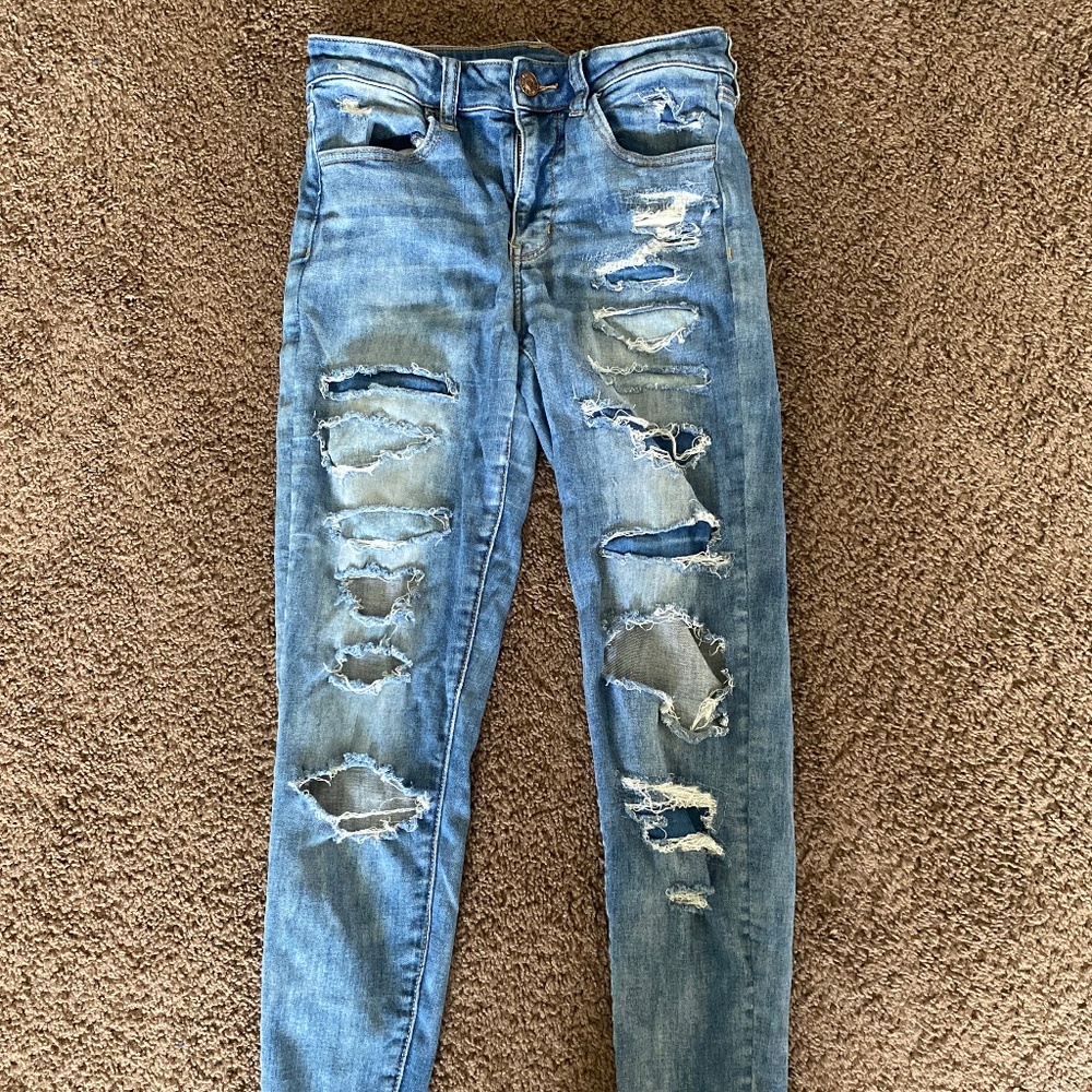 American Eagle patched Ripped Jeans